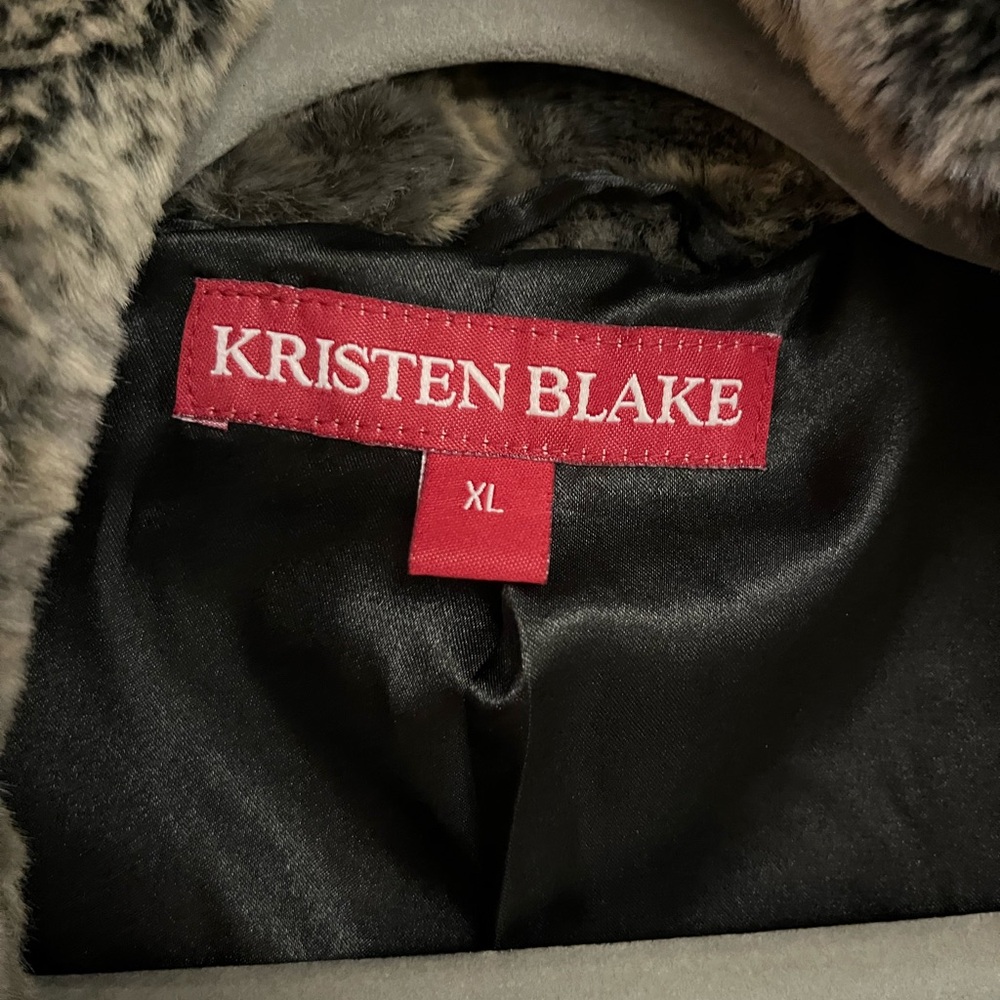 Kristen Blake Charcoal Faux Fur Jacket